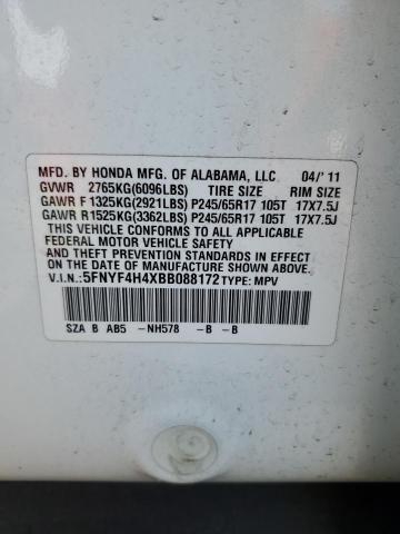 Photo 10 from auction – 2011 HONDA PILOT EX with VIN 5FNYF4H4XBB088172