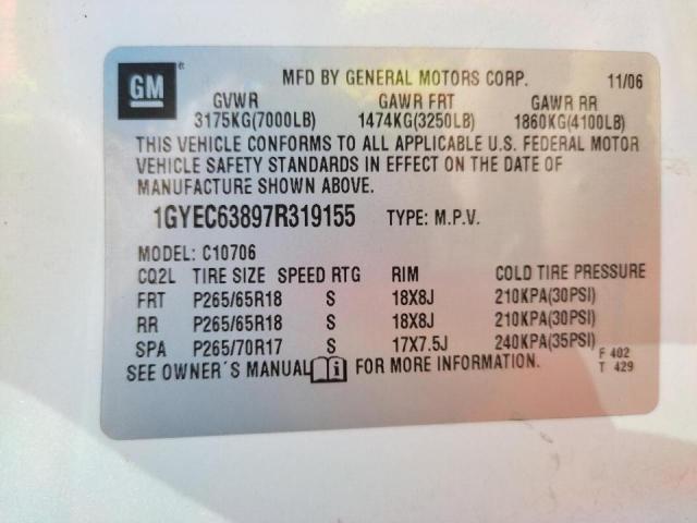 Photo 10 from auction – 2007 CADILLAC ESCALADE L with VIN 1GYEC63897R319155