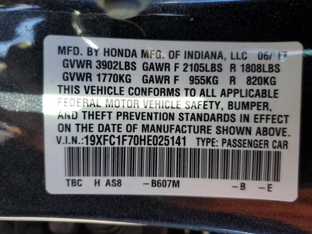 Photo 10 from auction – 2017 HONDA CIVIC EXL with VIN 19XFC1F70HE025141