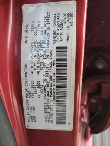 Photo 10 from auction – 2001 TOYOTA 4RUNNER SR with VIN JT3GN86R010190134