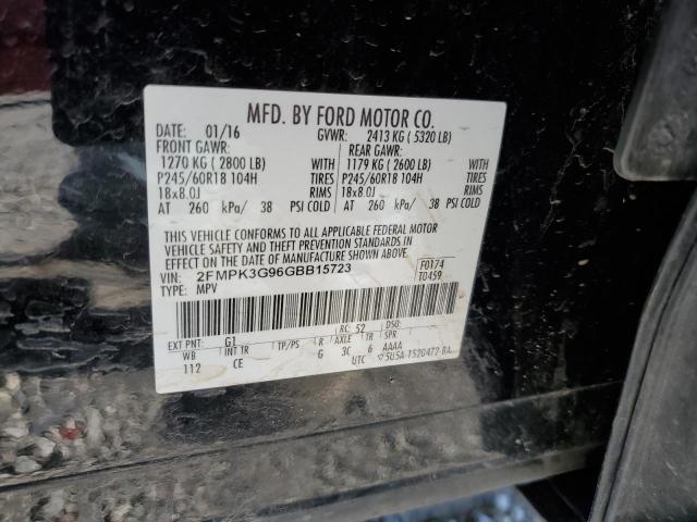 Photo 10 from auction – 2016 FORD EDGE SE with VIN 2FMPK3G96GBB15723