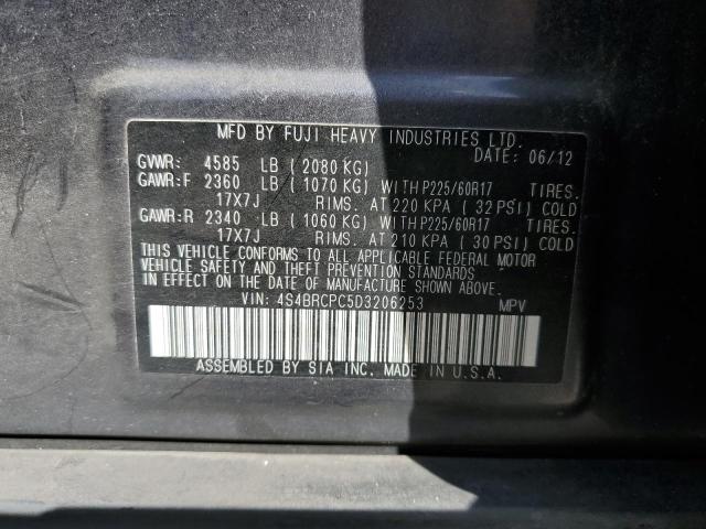 Photo 10 from auction – 2013 SUBARU OUTBACK 2. with VIN 4S4BRCPC5D3206253