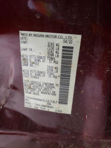 Photo 10 from auction – 2010 NISSAN ARMADA SE with VIN 5N1BA0ND8AN616787