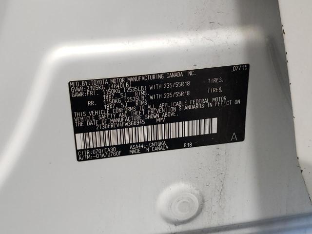 Photo 10 from auction – 2015 TOYOTA RAV4 LIMIT with VIN 2T3DFREV4FW366945