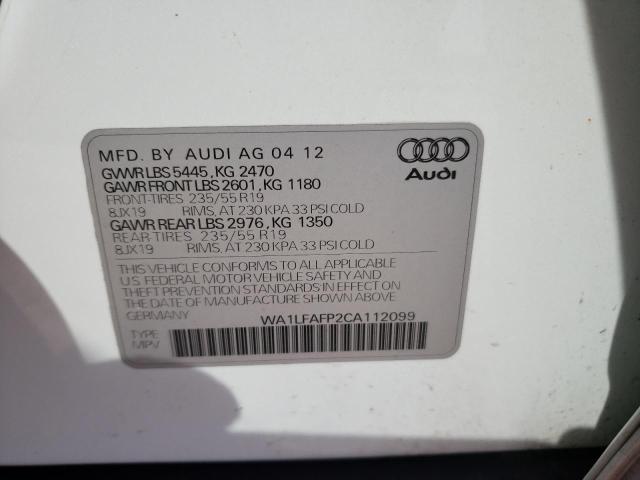 Photo 10 from auction – 2012 AUDI Q5 PREMIUM with VIN WA1LFAFP2CA112099