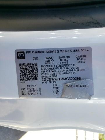 Photo 10 from auction – 2021 CHEVROLET SILVERADO with VIN 3GCNWAEF8MG320398