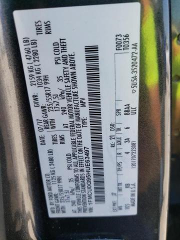 Photo 10 from auction – 2017 FORD ESCAPE SE with VIN 1FMCU0G95HUE63497