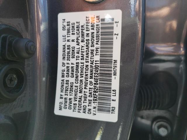 صورة رقم 10 من المزاد - 2014 HONDA CIVIC EX مع VIN 19XFB2F84EE249011