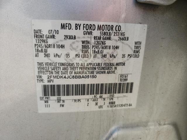 Photo 10 from auction – 2011 FORD EDGE SEL with VIN 2FMDK4JC8BBA05150