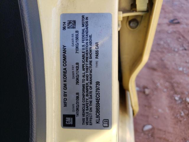 Photo 10 from auction – 2014 CHEVROLET SPARK LS with VIN KL8CB6S94EC579739