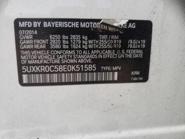 Photo 10 from auction – 2014 BMW X5 XDRIVE3 with VIN 5UXKR0C58E0K51585