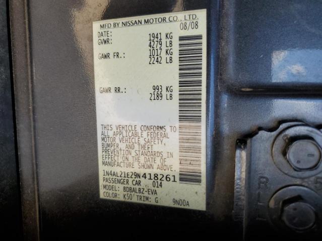 Photo 10 from auction – 2009 NISSAN ALTIMA 2.5 with VIN 1N4AL21E29N418261