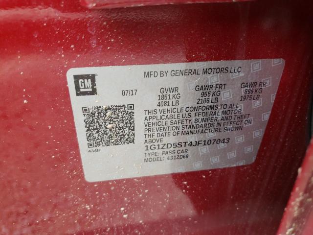 Photo 10 from auction – 2018 CHEVROLET MALIBU LT with VIN 1G1ZD5ST4JF107043