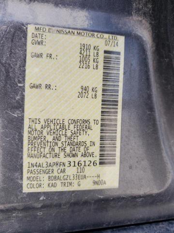 Photo 10 from auction – 2015 NISSAN ALTIMA 2.5 with VIN 1N4AL3AP8FN316126
