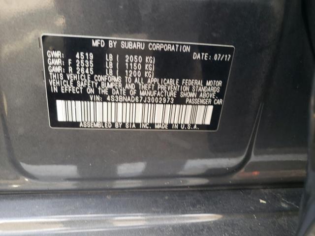 Photo 10 from auction – 2018 SUBARU LEGACY with VIN 4S3BNAD67J3002973