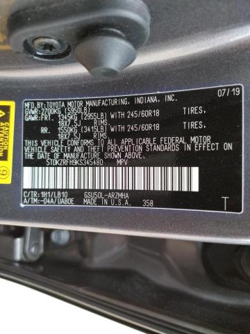 Photo 10 from auction – 2019 TOYOTA HIGHLANDER with VIN 5TDKZRFH9KS345480