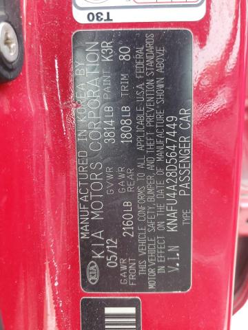 Photo 10 from auction – 2013 KIA FORTE EX with VIN KNAFU4A28D5647449