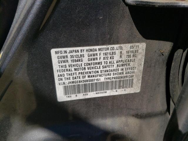 Photo 10 from auction – 2011 HONDA FIT with VIN JHMGE8H36BS007151