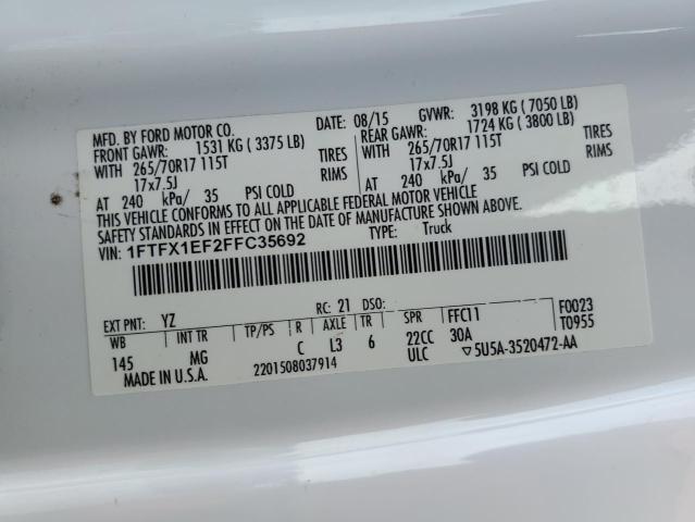 Photo 10 from auction – 2015 FORD F150 SUPER with VIN 1FTFX1EF2FFC35692