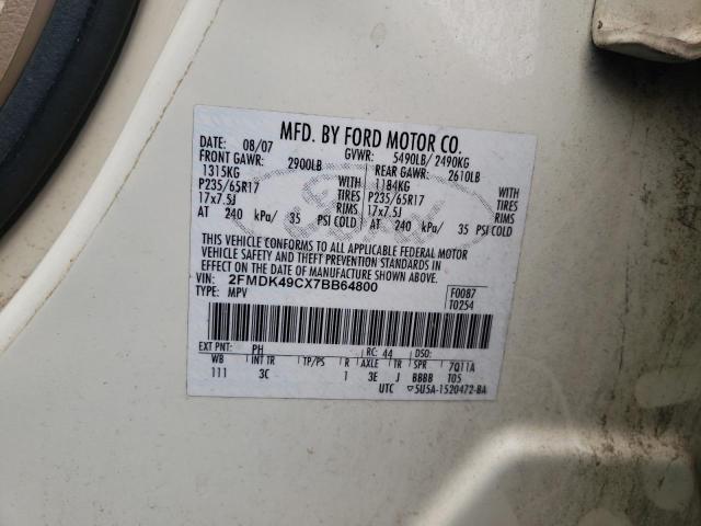 Photo 10 from auction – 2007 FORD EDGE SEL P with VIN 2FMDK49CX7BB64800