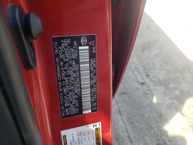 Photo 10 from auction – 2010 TOYOTA COROLLA BA with VIN JTDBU4EE6AJ067352