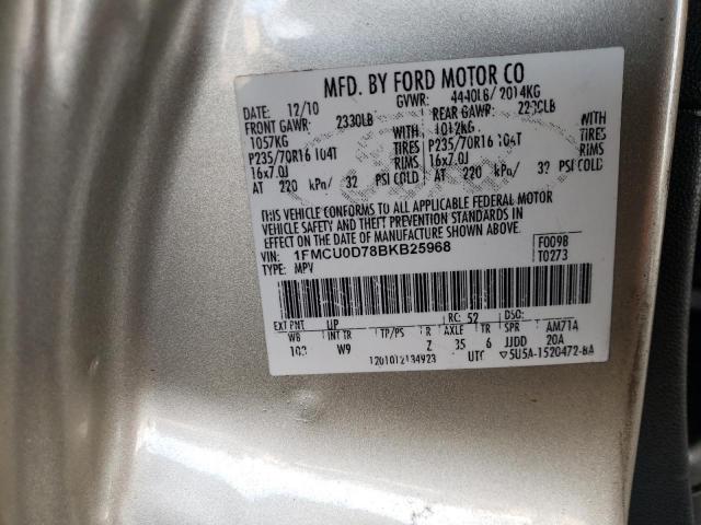 Photo 10 from auction – 2011 FORD ESCAPE XLT with VIN 1FMCU0D78BKB25968
