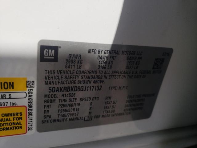 Photo 10 from auction – 2016 BUICK ENCLAVE with VIN 5GAKRBKD8GJ117132