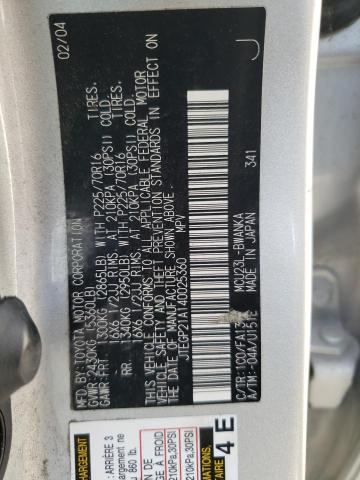 Photo 10 from auction – 2004 TOYOTA HIGHLANDER with VIN JTEGP21A140025360