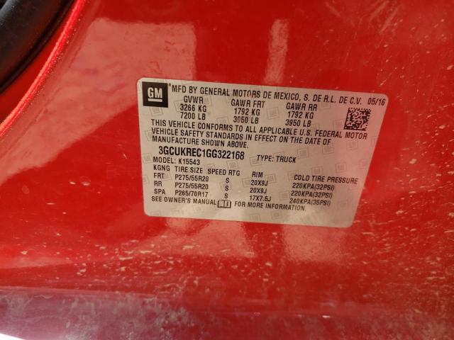 Photo 10 from auction – 2016 CHEVROLET SILVERADO with VIN 3GCUKREC1GG322168