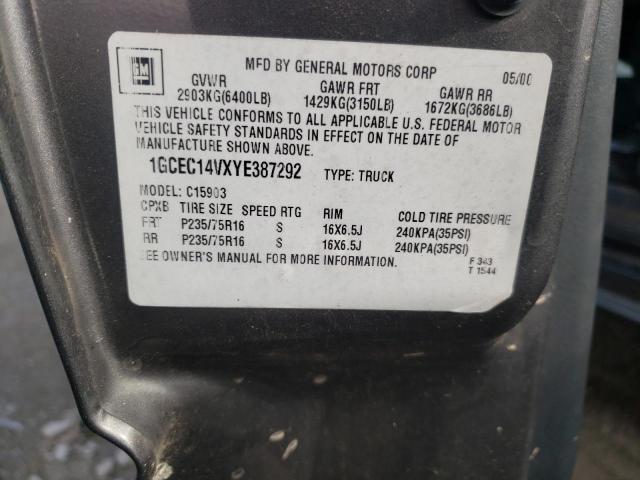 Photo 10 from auction – 2000 CHEVROLET SILVERADO with VIN 1GCEC14VXYE387292