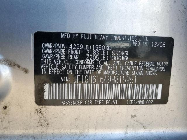 Photo 10 from auction – 2009 SUBARU IMPREZA 2. with VIN JF1GH61649H815951