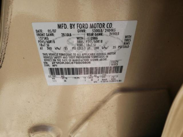 Photo 10 from auction – 2007 FORD EDGE SEL P with VIN 2FMDK39C87BB09806