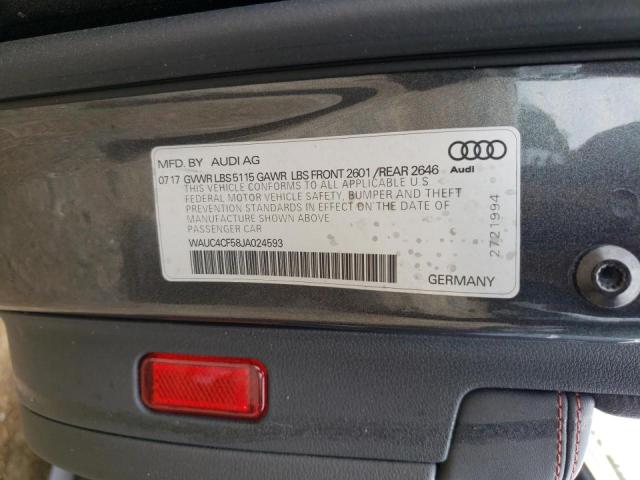 Photo 10 from auction – 2018 AUDI S5 PRESTIG with VIN WAUC4CF58JA024593