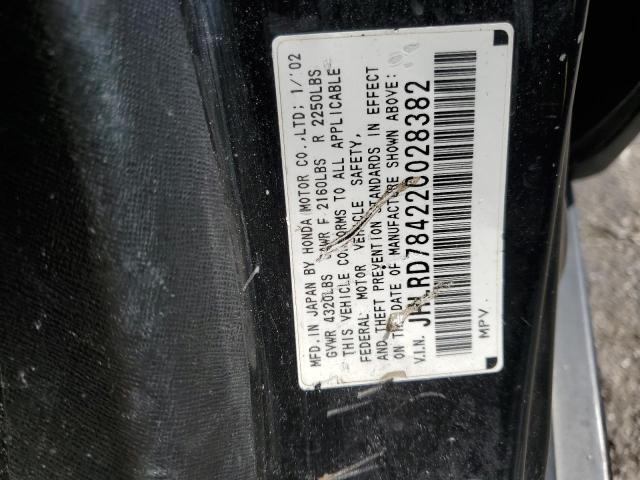 Photo 10 from auction – 2002 HONDA CR-V LX with VIN JHLRD78422C028382