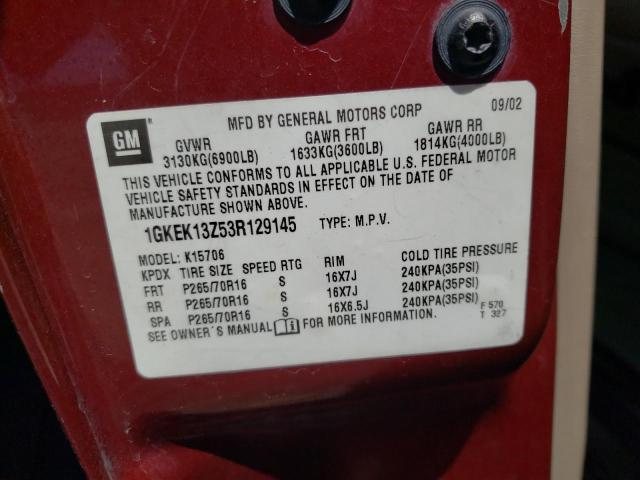 Photo 10 from auction – 2003 GMC YUKON with VIN 1GKEK13Z53R129145
