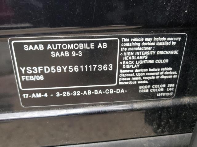 Photo 10 from auction – 2006 SAAB 9-3 with VIN YS3FD59Y561117363