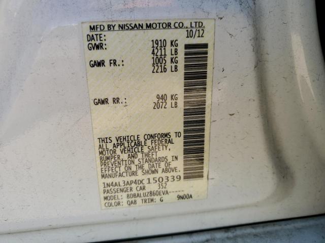 Photo 10 from auction – 2013 NISSAN ALTIMA 2.5 with VIN 1N4AL3AP4DC150339