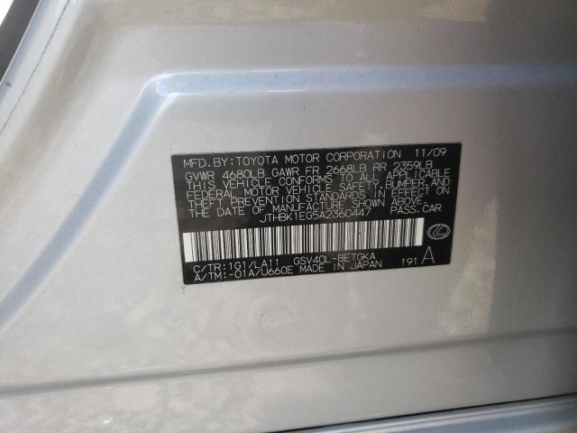 Zdjęcie 10 z aukcji – 2010 LEXUS ES 350 z VIN JTHBK1EG5A2360447