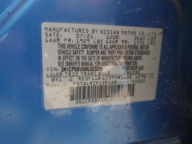 Photo 10 from auction – 2021 NISSAN KICKS S with VIN 3N1CP5BV5ML523315