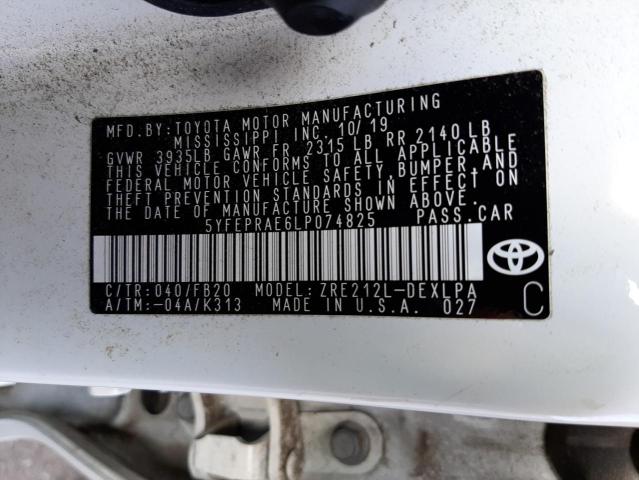Photo 10 from auction – 2020 TOYOTA COROLLA LE with VIN 5YFEPRAE6LP074825