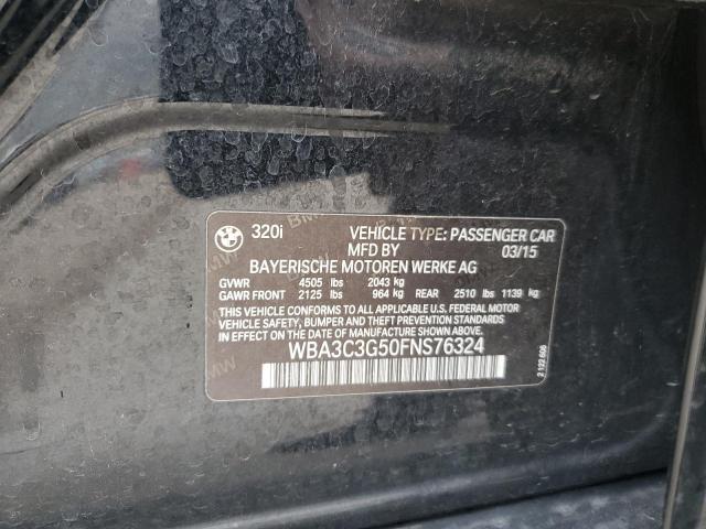 Photo 10 from auction – 2015 BMW 320 I XDRI with VIN WBA3C3G50FNS76324
