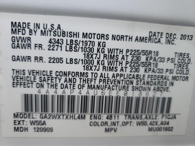 Photo 10 from auction – 2014 MITSUBISHI OUTLANDER with VIN 4A4AP4AU6EE018627