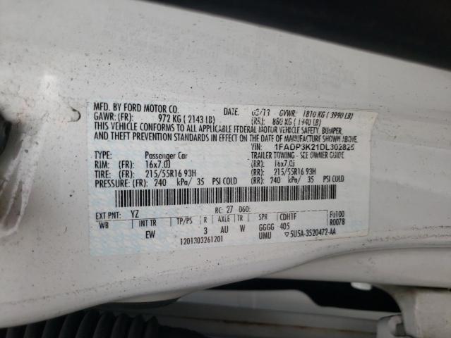 Photo 10 from auction – 2013 FORD FOCUS SE with VIN 1FADP3K21DL302825
