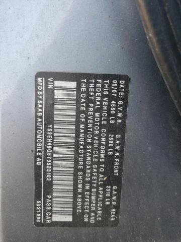 Photo 10 from auction – 2007 SAAB 9-5 AERO with VIN YS3EH49G573523103