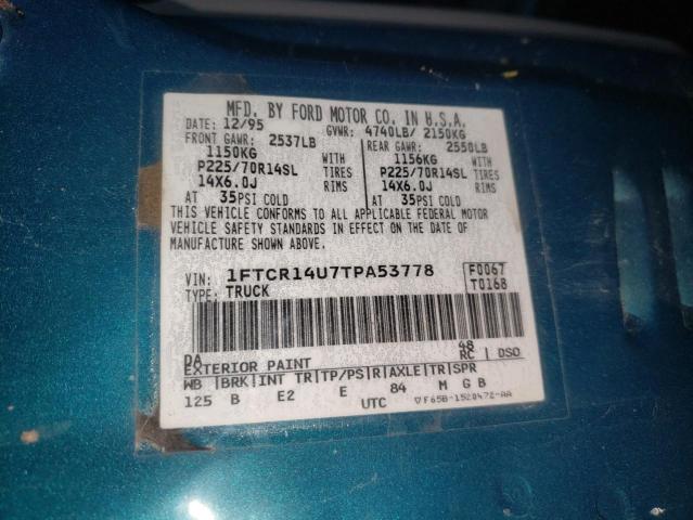 Photo 10 from auction – 1996 FORD PICKUP with VIN 1FTCR14U7TPA53778