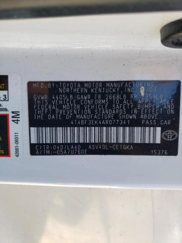 Photo 10 from auction – 2010 TOYOTA CAMRY BASE with VIN 4T4BF3EK4AR077341