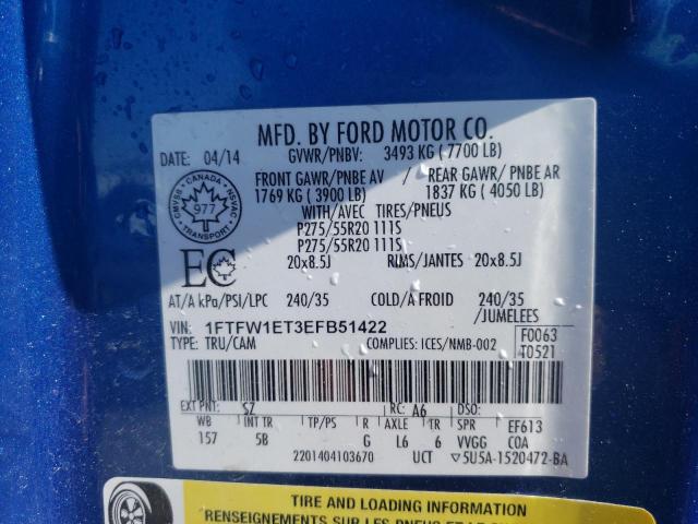 Photo 10 from auction – 2014 FORD F150 SUPER with VIN 1FTFW1ET3EFB51422
