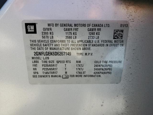Photo 10 from auction – 2013 CHEVROLET EQUINOX LT with VIN 2GNFLGEK6D6267149