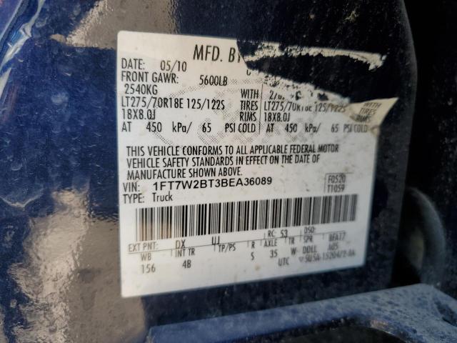Photo 10 from auction – 2011 FORD F250 SUPER with VIN 1FT7W2BT3BEA36089