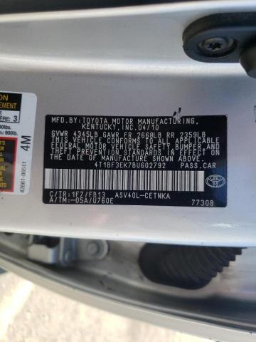 Photo 10 from auction – 2011 TOYOTA CAMRY BASE with VIN 4T1BF3EK7BU602792